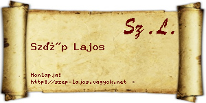 Szép Lajos névjegykártya