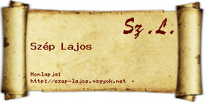 Szép Lajos névjegykártya